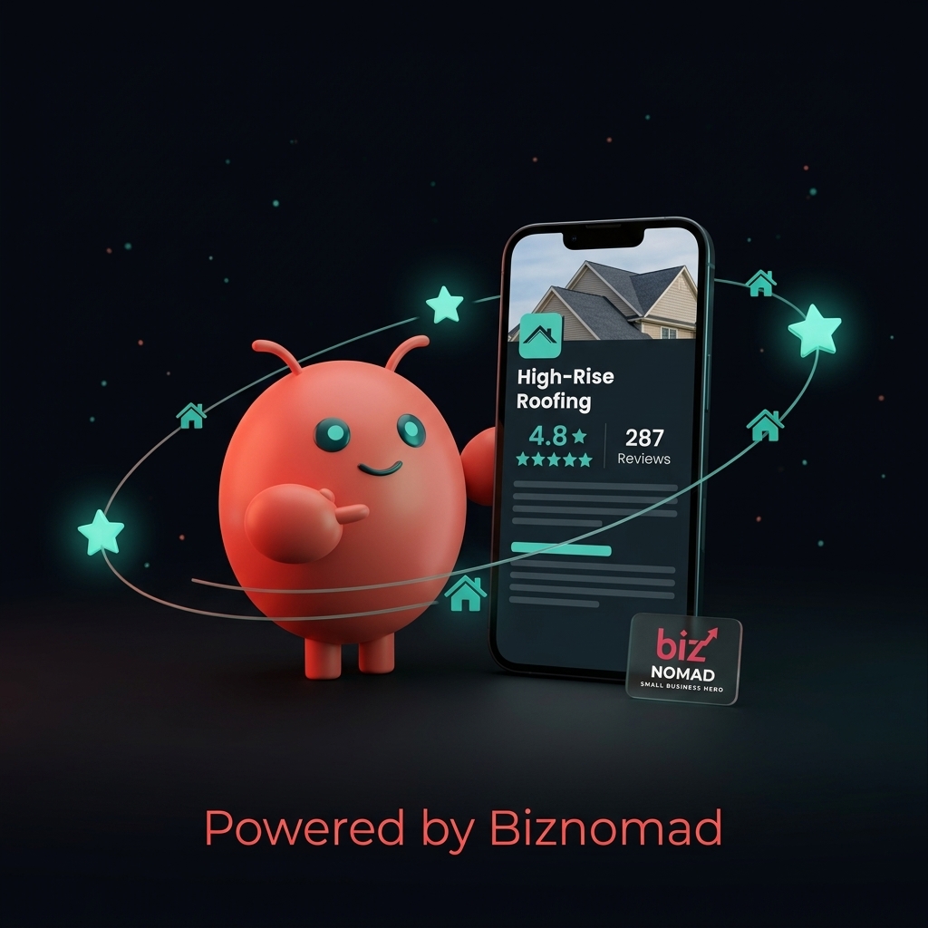 OpenClaw mascot boosting roofing company ratings with 5-star reviews